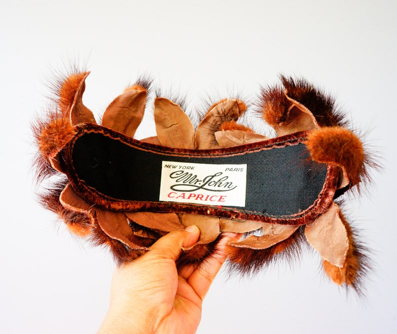 Vintage Women Hat Vintage Hat Half Hat Fascinator Hat Cocktail Hat 1950s Hat Vintage Headband Vintage Fur Casque Hat Winter Hat