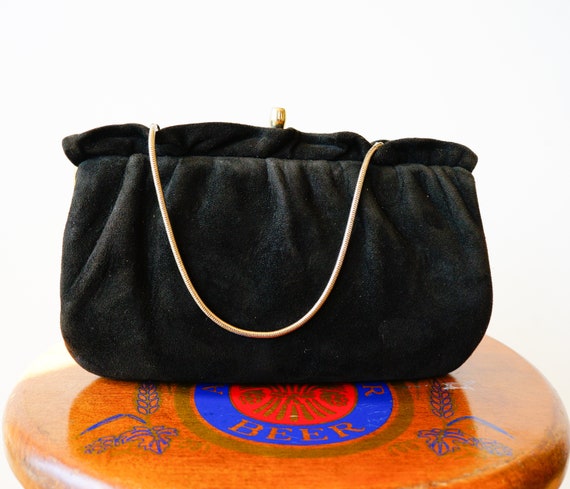 Vintage Suede Leather Purse/ Vintage Clutch/ 1950… - image 9