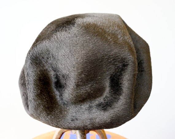 Vintage Black Faux Fur Beret Hat, Vintage Tam Hat… - image 9
