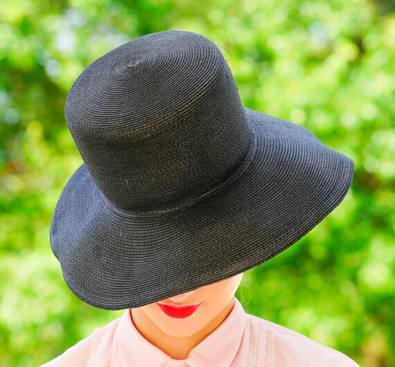 Vintage Straw Boater Hat, Floppy Hat, 1960s Hat, … - image 5