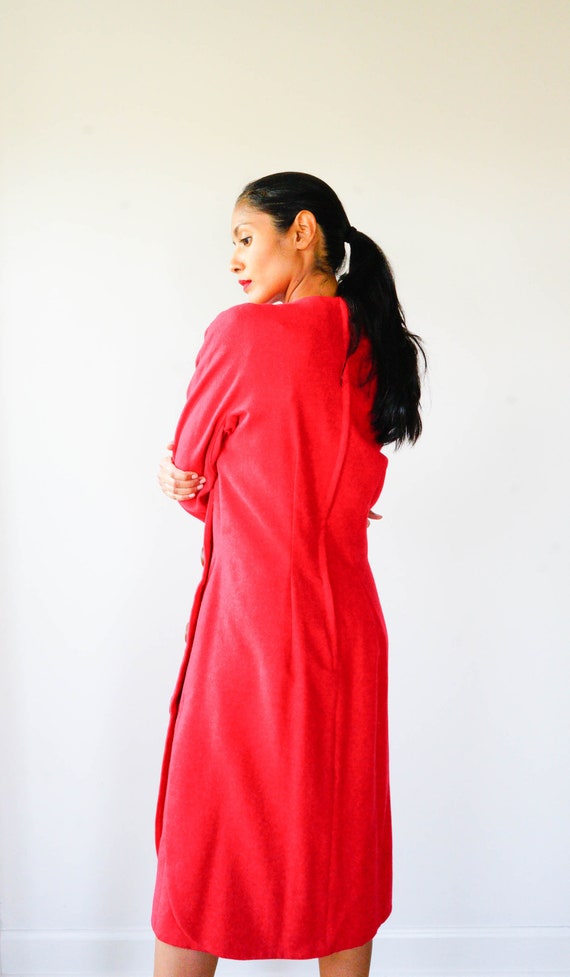 Vintage 1960s Red Dress Size M-L/ 1960s Dress/ Vi… - image 8