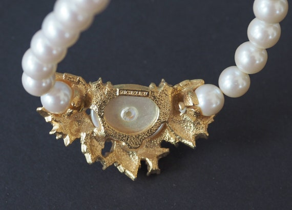Vintage Richelieu Faux Pearl Rhinestones Necklace… - image 10