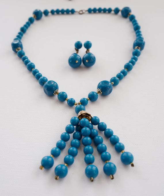 Vintage Plastic Bead Jewelry Set, Demi Parure, Vi… - image 6