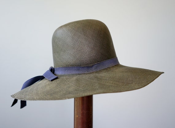 Vintage Straw Boater Hat, Wide Brim Hat, 1960s Ha… - image 6