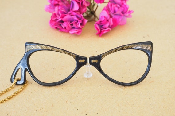 Vintage Eyeglass 1960s Longerette cateye glasses/… - image 6