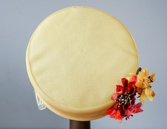 Vintage Floral Pillbox Hat, Half Hat, Vintage Hat… - image 8