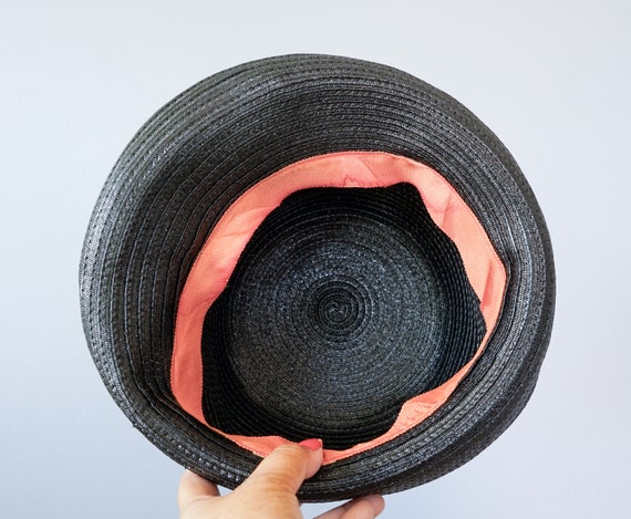 Vintage Straw Breton Hat, Women Bowler Hat, Vinta… - image 10