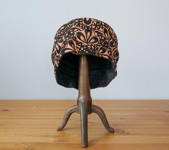 Vintage Burnout Velvet Pillbox Hat, Cloche Hat, V… - image 7
