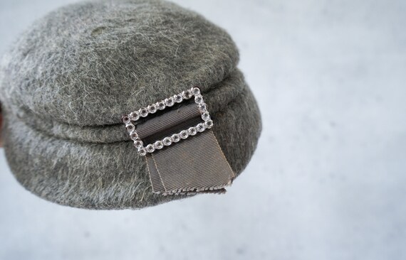 Vintage Wool Felt Half Hat, Bucket Hat, 1950s-60s… - image 8
