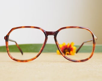 Vintage Eyeglasses 1980s/Glasses/New Old Stock/hipster/disco/frames By martin Wells Tortoiseshell Tone Made In Australia