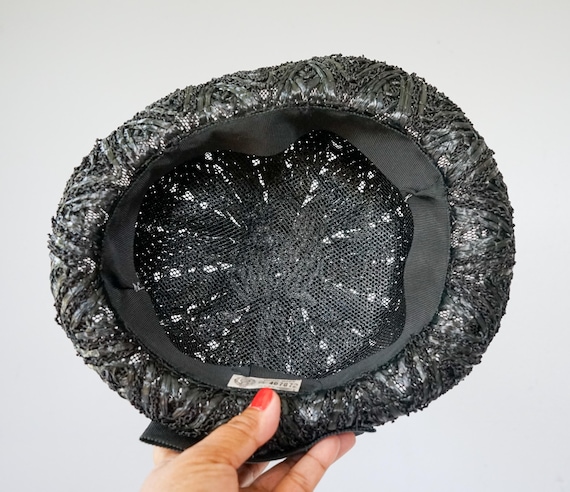 Vintage Straw Breton Hat, Women Bowler Hat, 1950s… - image 10