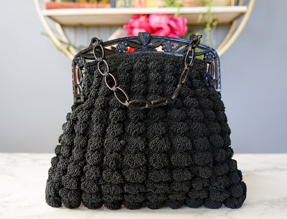 Vintage 1930s Crochet Plastic Frame Purse/ Vintag… - image 6