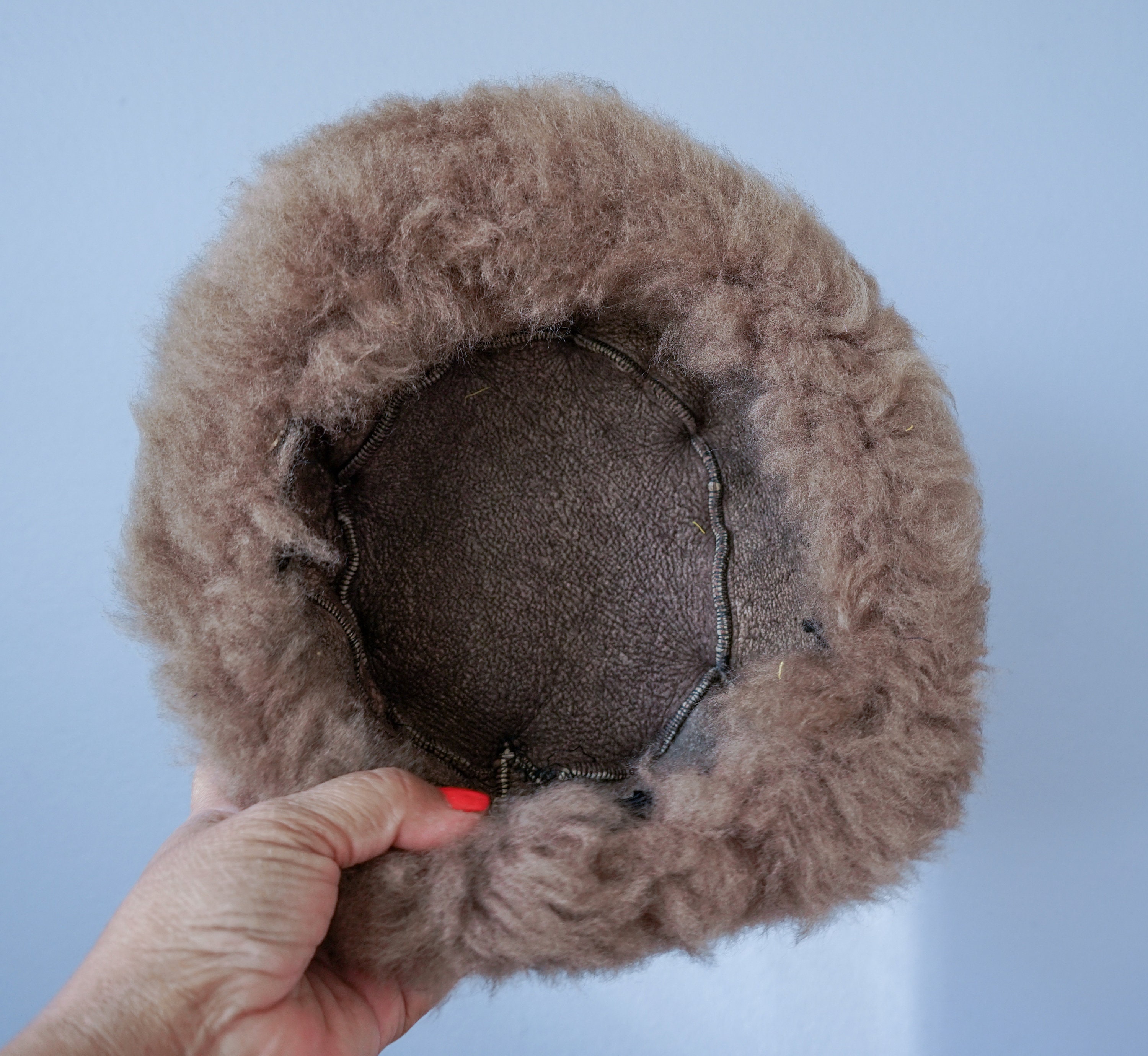 Vintage Shearling Fur Pillbox Hat, Cossack Hat, Vintage Fur 