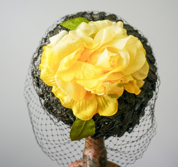 Vintage Floral Pillbox Hat, Vintage Hat, 1950s-60… - image 6