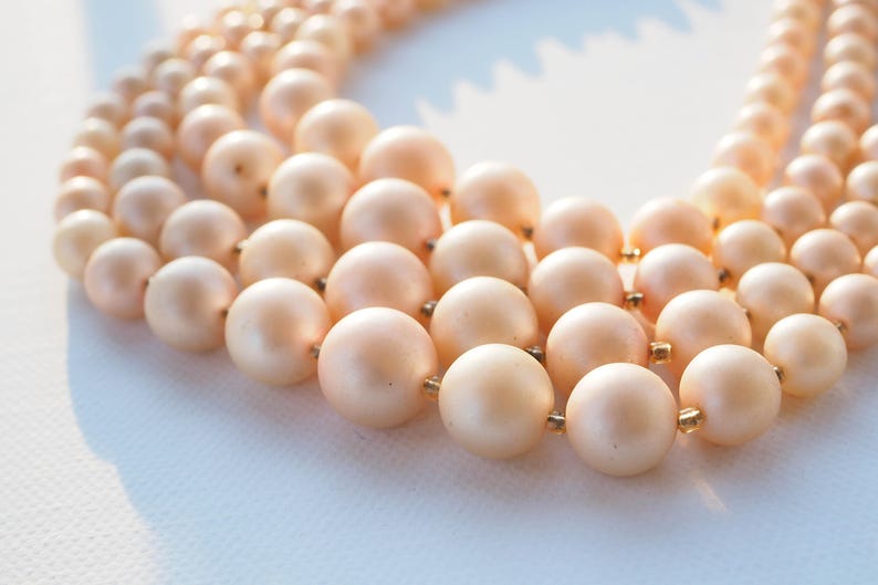 Vintage Faux Pearl Necklace/ Vintage Necklace/ 1950s Pearl/ 50s Necklace/ Retro Necklace/ Faux Pearl Necklace/ Multi Strand Pearl/ Jackie O image 7