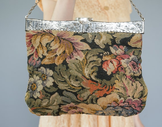 Vintage Floral Tapestry Ornate Frame Bag Jemco/ V… - image 2