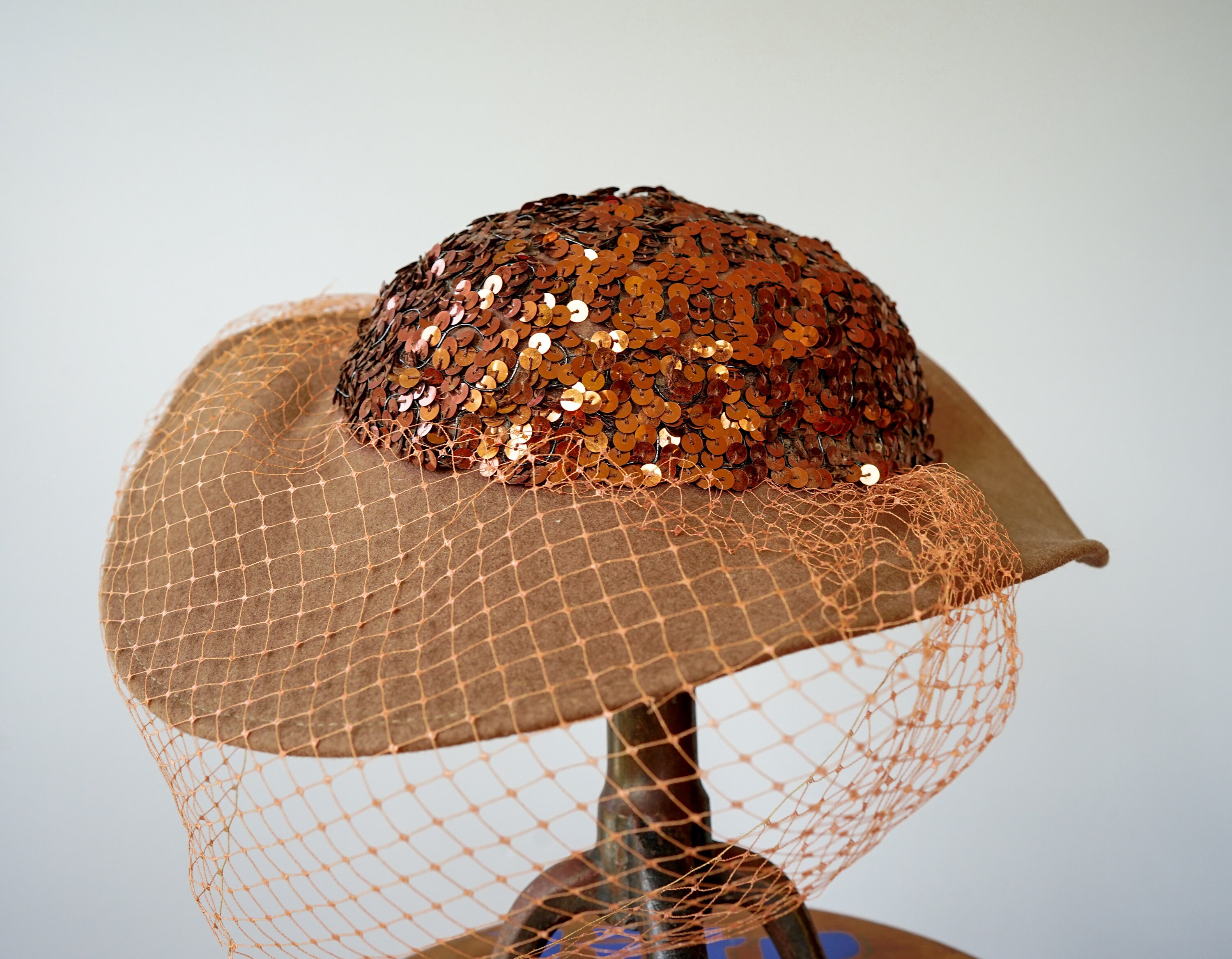 Cream true vintage hat sequins wool Vintage 60s Pailettes Sequin Crochet Wool Pixie Cap Hat | eBay main image 3