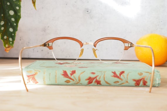 Vintage Eyeglass 1960s 12k gold filled cateye gla… - image 7