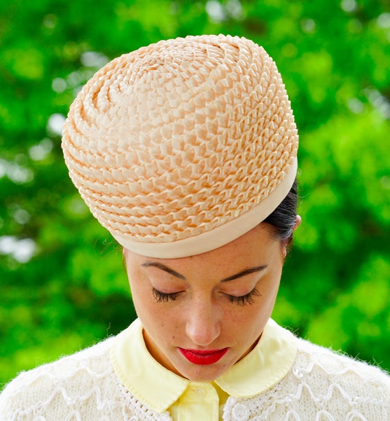 Vintage Straw Pillbox Hat, 1950s-1960s Hat, Vinta… - image 3