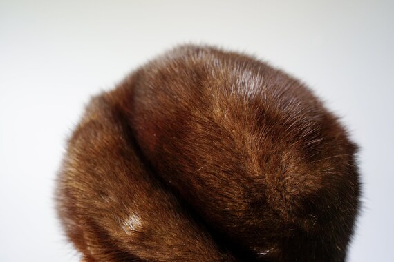 Vintage Fur Cossack Hat, Pillbox Hat, 1950s-60s H… - image 7