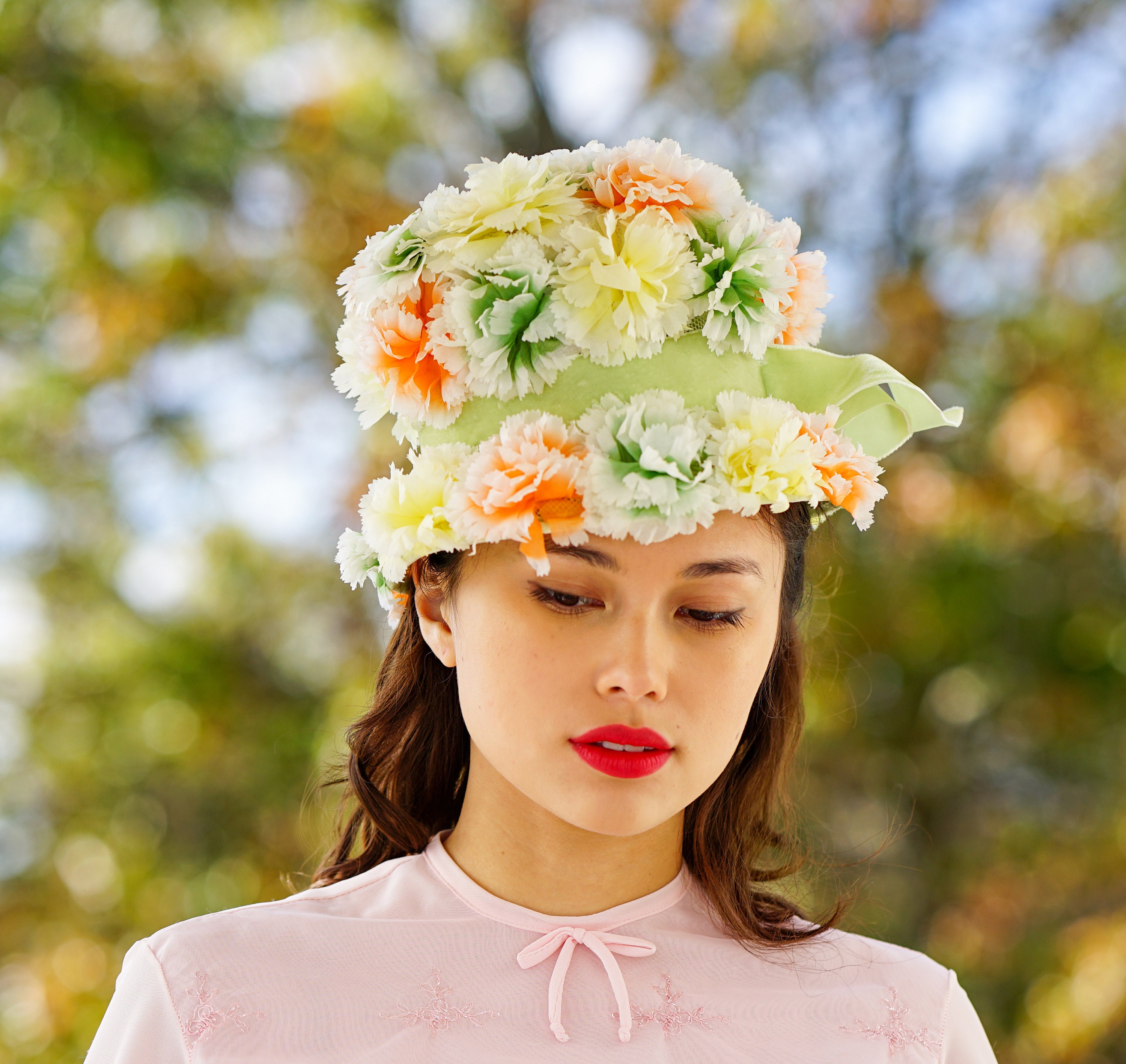 Vintage Floral Cloche Hat, Vintage Hat, 1950s-1960s Hat 