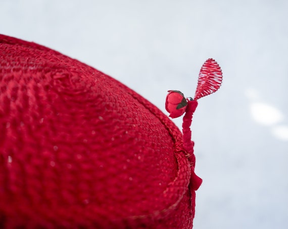 Vintage Straw floral Half Hat, Vintage Hat, 1950s… - image 7