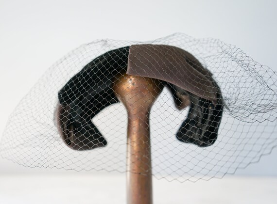 Vintage Bow Half Hat with Veil, Headband Hat, Vin… - image 9