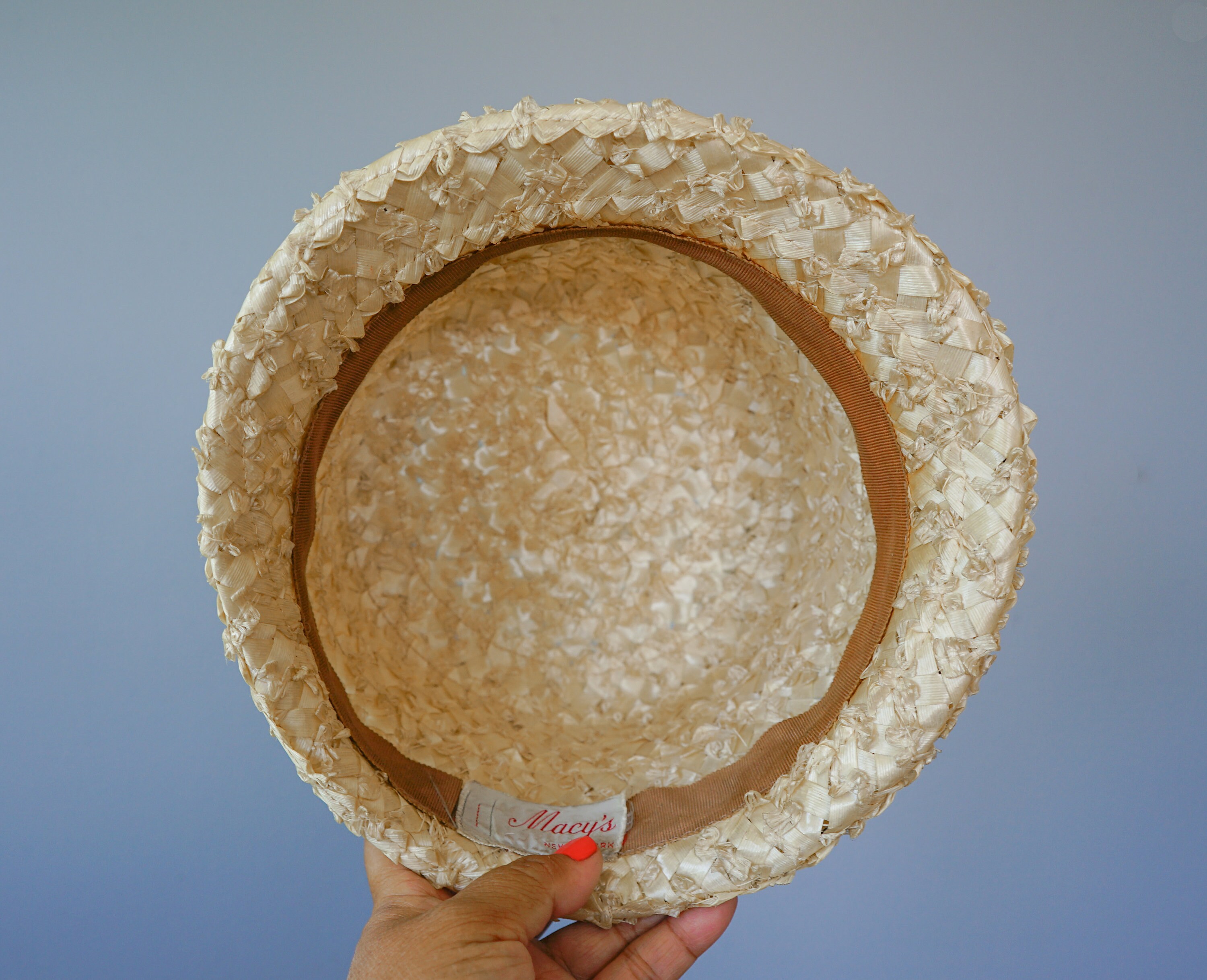 Vintage Straw Bucket Hat, Cloche Hat, 1950s-60s Hat, Vintage  display picture 1
