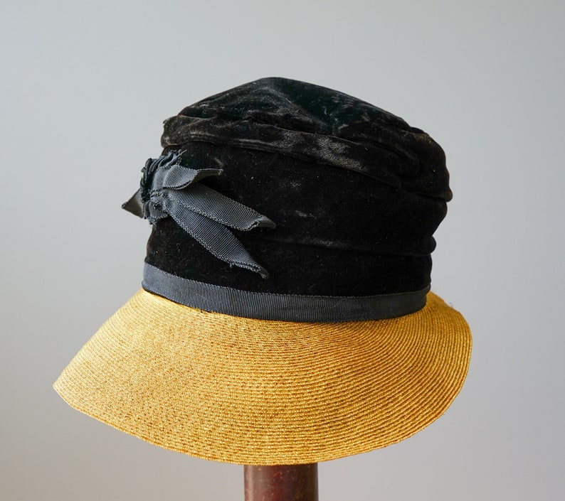 Vintage Straw Boater Hat, 1930s-1940s Hat, Vintage Hat, Vintage Women Hat, Sun Hat, Summer Hat, Kentucky Derby Hat, Vintage Wide Brim Hat image 6