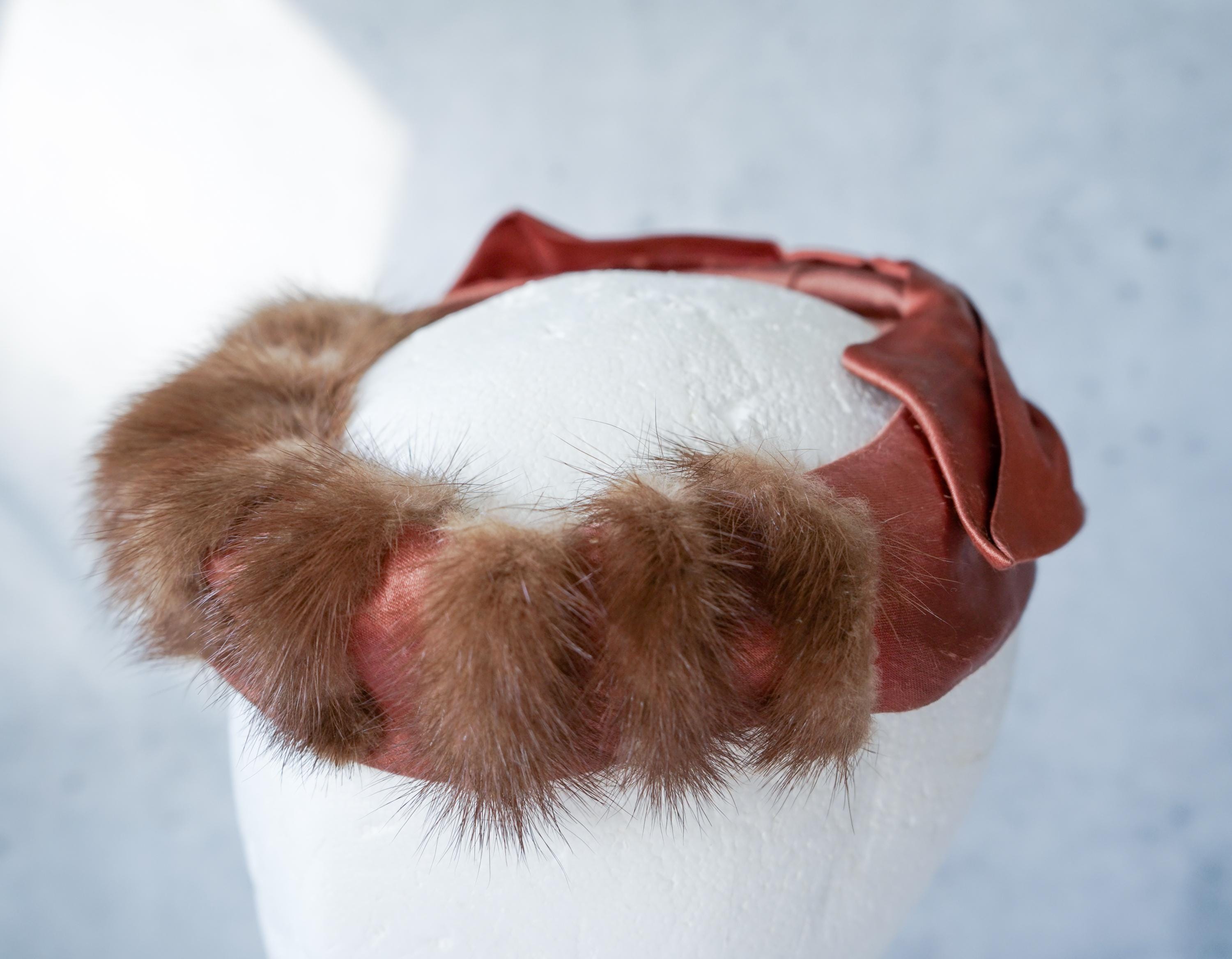 Vintage Genuine Fur Headband Hat for Parts, 1950s Hat  display picture 1