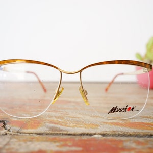 Vintage Eyeglasses 1990s Wire Rim Semi Rimless By Marchon Made In Japan Superb Frame New Old Stock