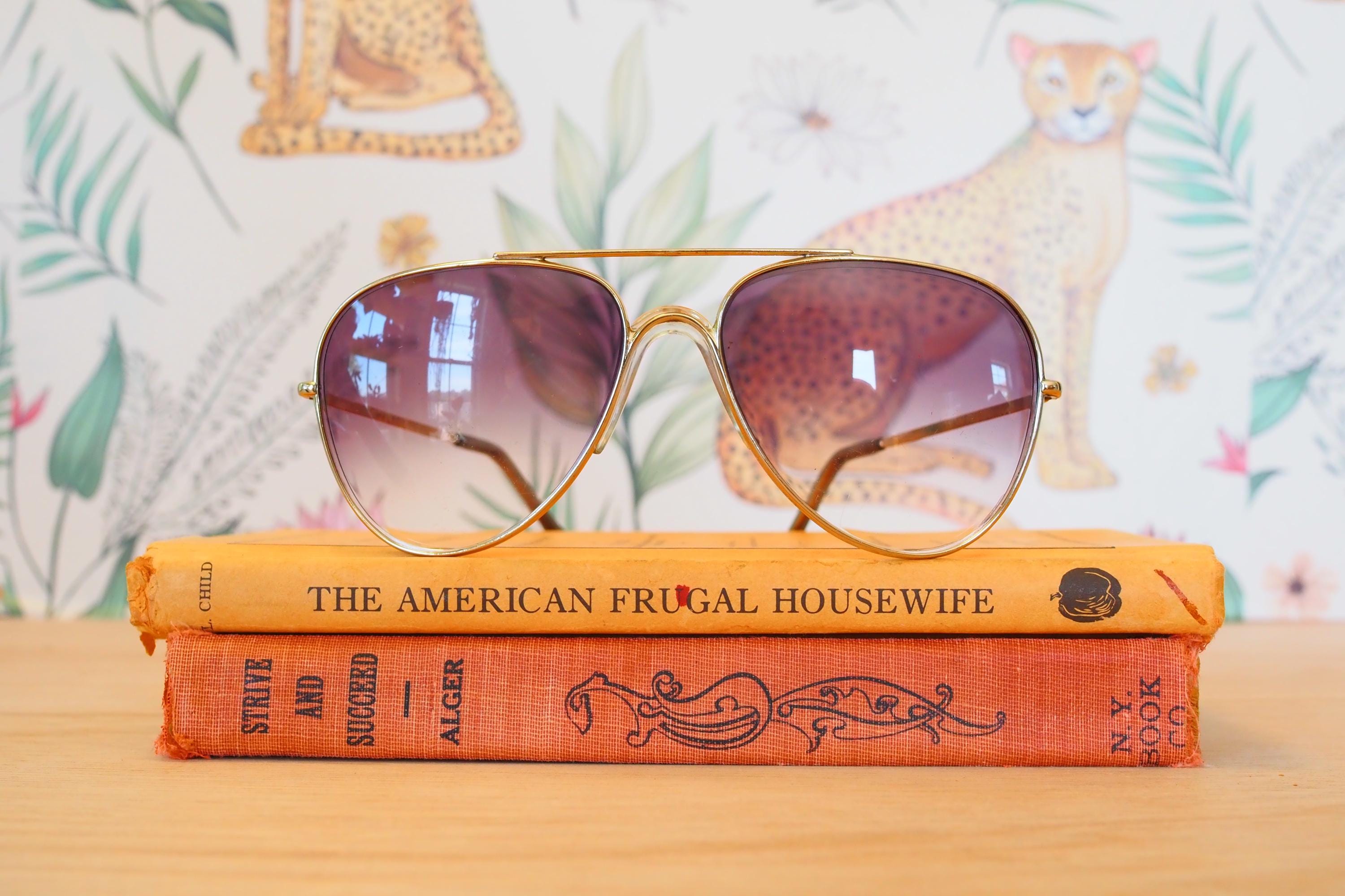 Vintage 80's Aviator Sunglasses - Etsy