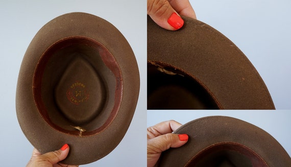 Vintage Wool Pork Pie Hat, Vintage Fedora Hat, 19… - image 10