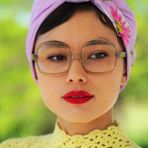 Vintage Eyeglasses 1960&#39;s Frames Pop art Mod Style Glasses Made In France By S.J New Old Stock Greyish clear tone