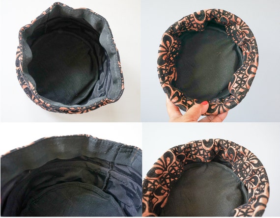 Vintage Burnout Velvet Pillbox Hat, Cloche Hat, V… - image 10
