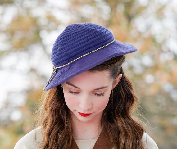 Vintage Fur Felt Wide Brim Hat, 1950s-1960s Hat, … - image 3