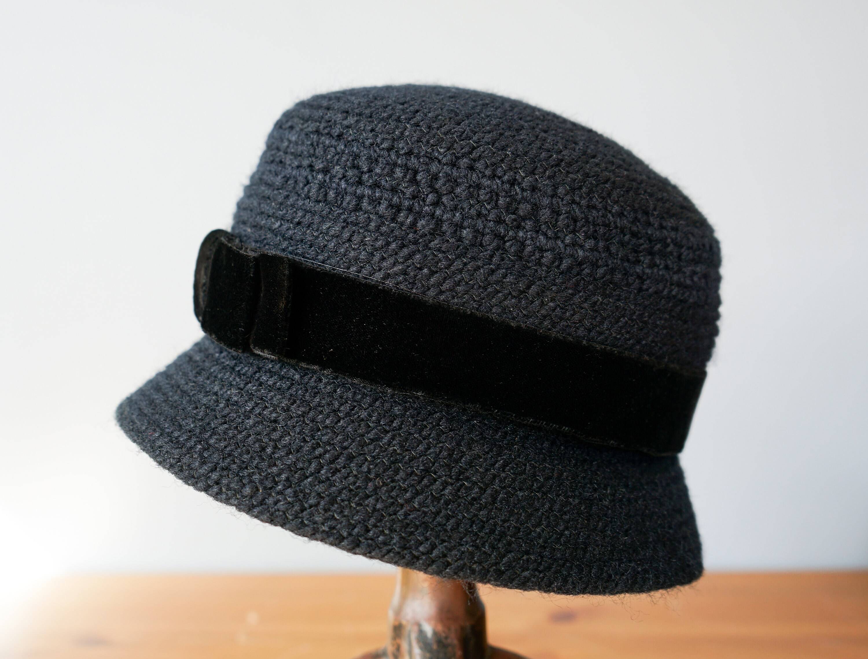 Vintage Everitt Woven Bucket Hat, Vintage Knit Hat, 1940s 