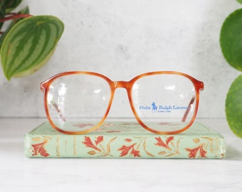 Vintage Eyeglasses 1980s/Glasses/New Old Stock/hipster/disco/frames/blonde tortoise shell  By POLO Ralph Lauren Made In Canada 56-17