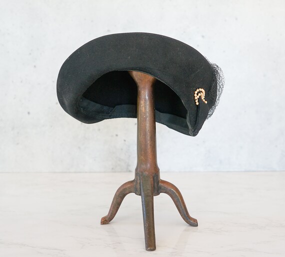 Vintage 1940s Wool Tilt Hat, 1940s Hat, Vintage H… - image 5