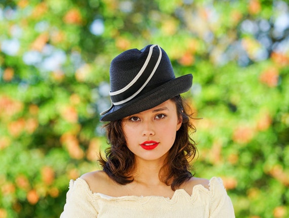 Vintage Straw Trilby Hat Vintage Hat 