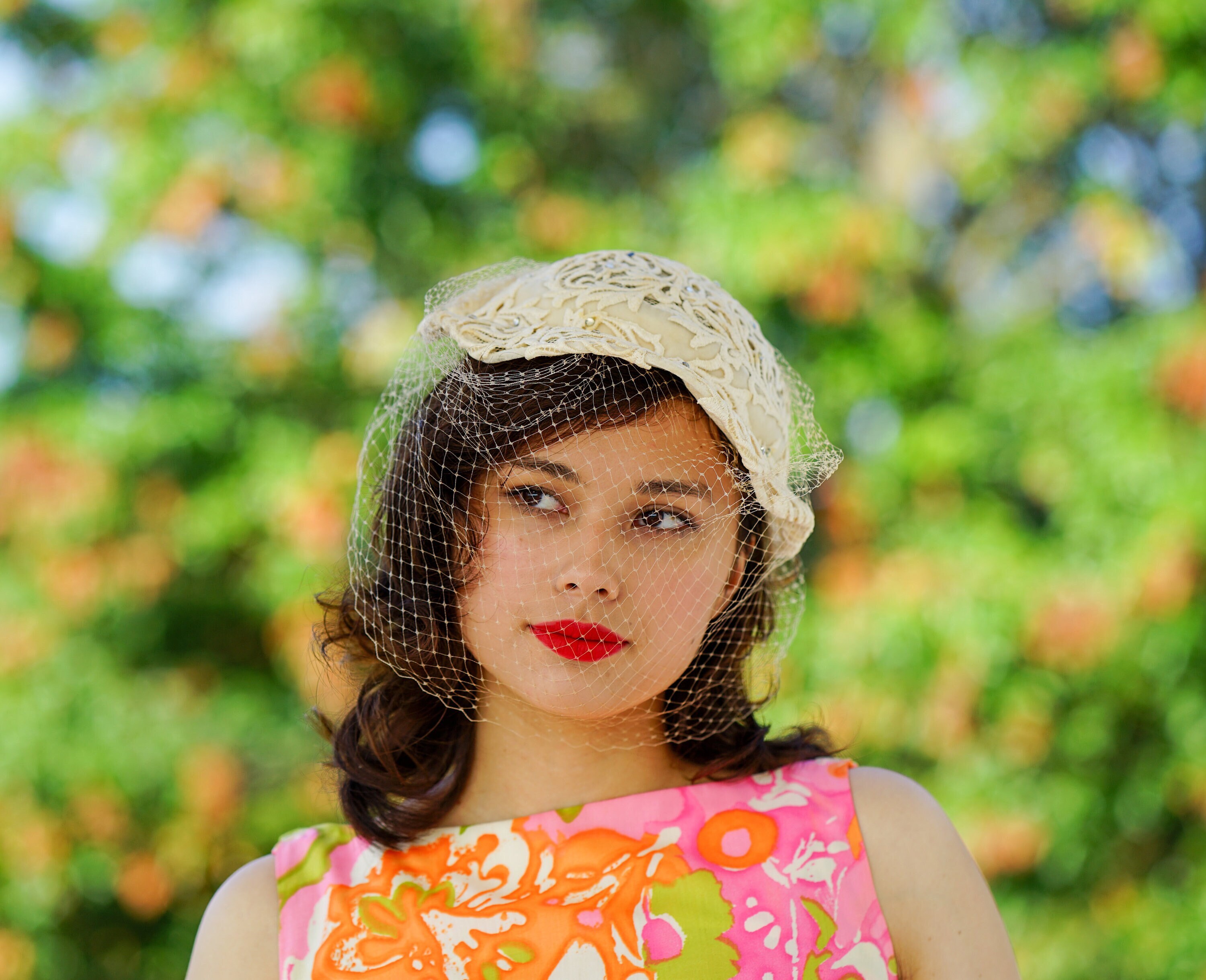 Vintage Lace Half Hat With Veil Vintage 