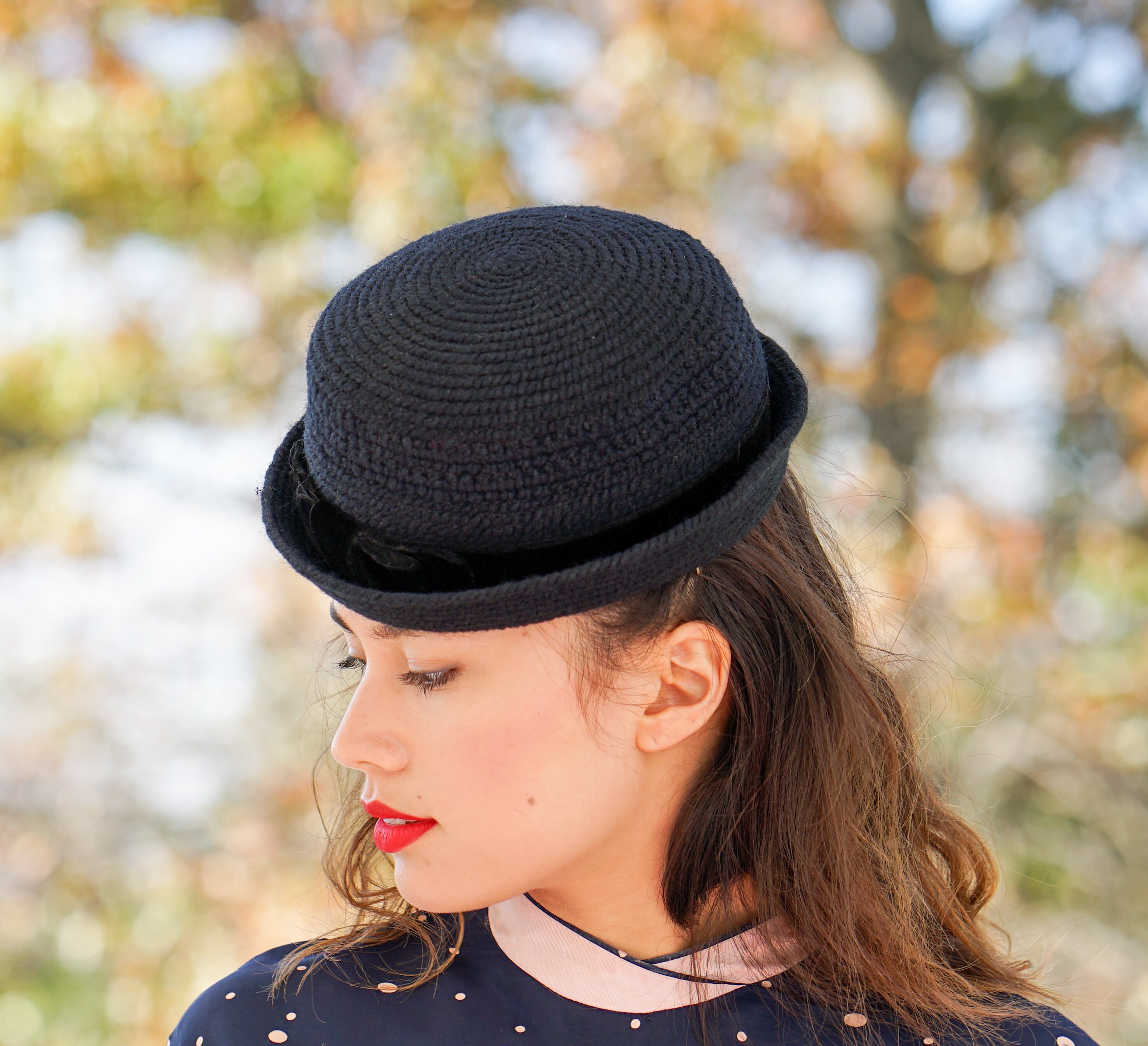 Vintage Everitt Woven Bucket Hat, Vintage Knit Hat, 1940s 