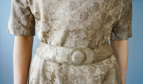 Vintage 1950s Floral Sheath Dress Size S, Vintage… - image 7