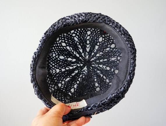 Vintage Straw Pillbox Hat, Vintage Hat, 1950-60s … - image 10
