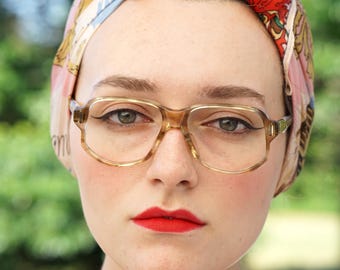 Brille Vintage 1970's New Old Stock NOS Brillengestelle/Brille/Hipster/retro Schöne Farben Braun Made In USA BY Titmus Sicherheitsbrille