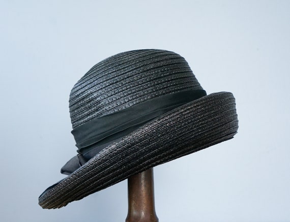 Vintage Straw Breton Hat, Women Bowler Hat, Vinta… - image 5