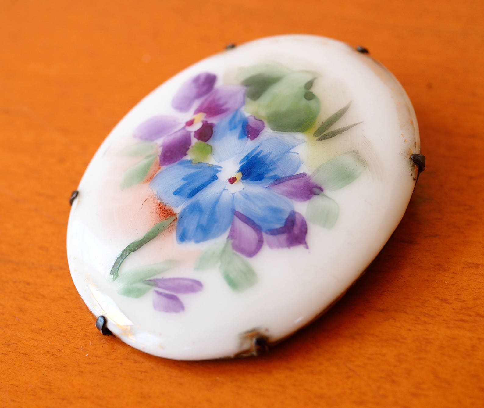 Hand Painted Porcelain Brooch Vintage Jewelry Vintage Etsy