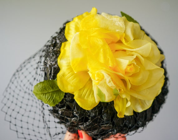 Vintage Floral Pillbox Hat, Vintage Hat, 1950s-60… - image 7