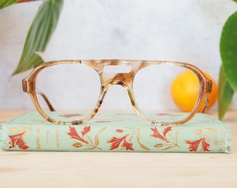 Vintage Brille 1970er New Old Stock NOS Gestellt/Brille/Hipster/retro Schöne Farben Braun Made In USA Aviator