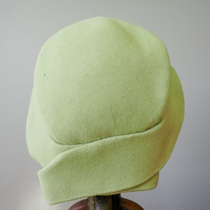 Vintage Green Wool Felt Half Hat, Vintage Hat, 1940s-50s Hat, Vintage Millinery, Cocktail Hat, Tea Party Hat, Church Hat, Mrs Maisel Hat image 9